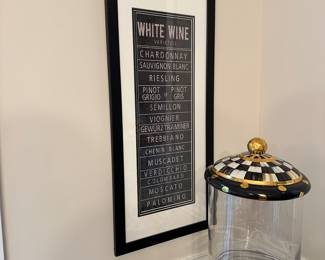 W6 - $50 Pair. Red Wine & White Wine Framed Posters. Measures 15" x 33".