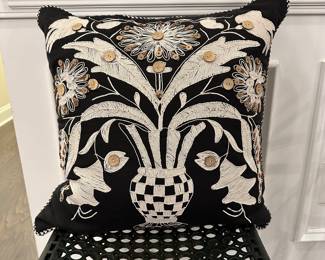 M20 - $125. MacKenzie-Childs "Great Vase" Throw Pillow. Measures 20" square. 