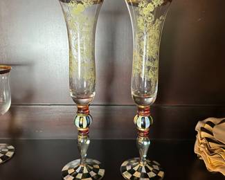 M27 - $250. Pair of Blooming Champagne Flutes. 