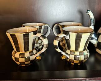 M25 - $425. Set of 4 - Courtly Check Ceramic Mug. 