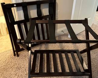 O38 - $30 Each. Folding Luggage Rack with shelf below. 2 available. 
