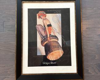 W2 - $40. "Grape Shot" Reproduction of 1915 advertisement. Measures 19.5" x 25". 