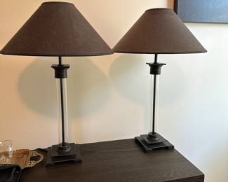O3 - $450. Pair of 26" tall Table Lamps. Restoration Hardware Column Lamps. 