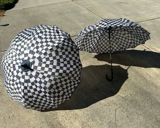 M108 - $65 Pair of Courtly Check Umbrellas. 
