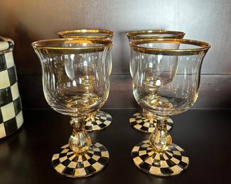 M22 - $275 set of 4. (2 sets of 4 available)  Courtly Check Water Glass. 