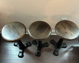 F4 - $200 each. 5 available. Restoration Hardware French Sewing Stool - tables. Adjustable heights. Measures 12" wide. 