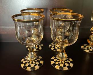 M23 - $275 set of 4. (2 sets of 4 available)  Courtly Check Water Glass. 