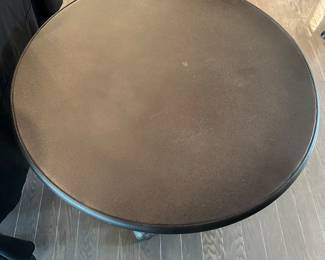 F9 - $300. Restoration Hardware Acanthus Table. Measures 30" across x 28" tall. Excellent Condition. 