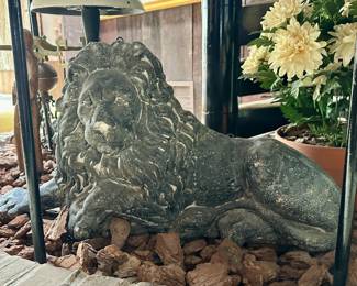 Plaster lion figure. $25