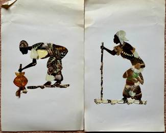 Unframed African butterfly wing collages. $10 each