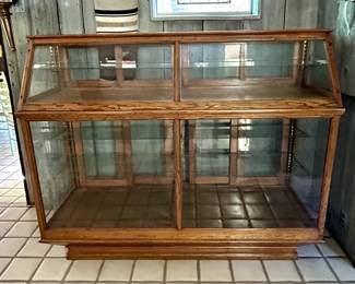 Two 6ft Oak Showcases - Top $250 and bottom $150.