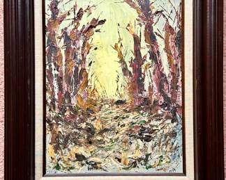1970's sculpted oil on canvas landscape signed "Donnelly". $50