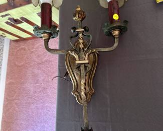 Bronze two light sconce. $100