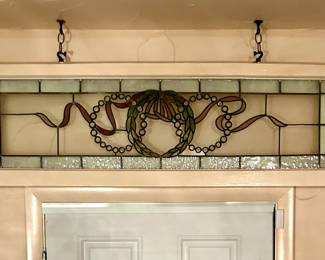 Early 20th century stained glass transom window. $250