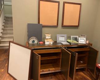 Great Cabinet with Lots of Storage plus Frames, Photo Books, Cork Boards
