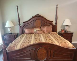 Beautiful Wood King  Bed Made by Auger