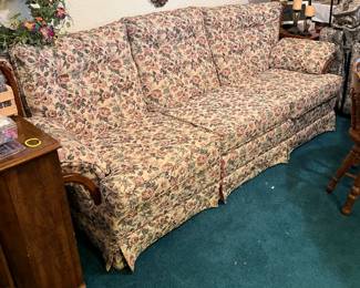 Floral fabric sofa/couch, good condition.