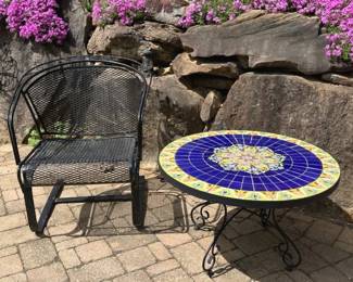 Mosaic Table Iron Chair