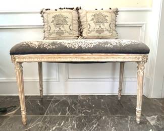 Vintage French Tapestry Bench