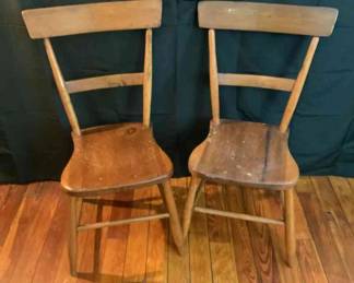Two Antique Wood Side Chairs