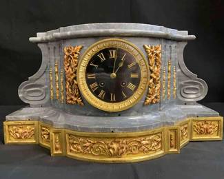 Brass n Marble Mantel Clock