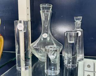 Glass Decanter and Candle Sticks Orlando