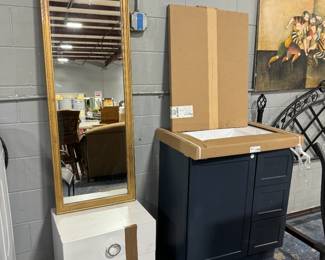 Vintage Gold framed Mirror, Nightstand and Vanity Orlando Estate Auction