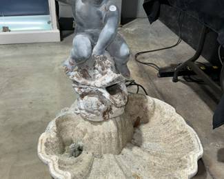 Cherub Cement Water Fountain Orlando Auction