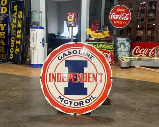 Independent Gasoline Motor Oil Porcelain Sign