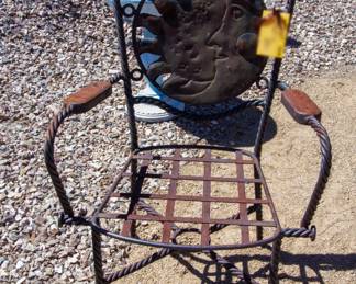 Rustic sun and moon chair