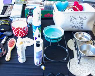 Assortment of pet supplies