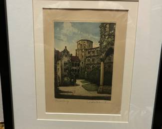 Signed Print of Heidelberg Castle 