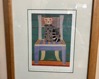 Framed Print "Cat in Chair" by Laura Fiume