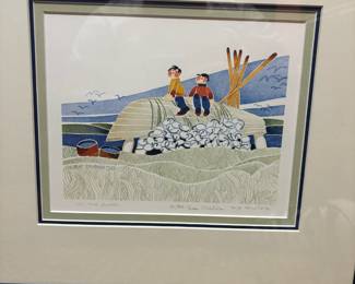 Framed & Matted Print  "On the Yukon" by Rie Munoz