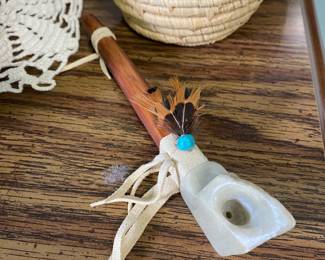 Native American Wooden/Soapstone Peace Pipe