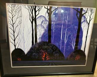 Signed & Numbered Limited Edition Serigraph "Purple Eucalyptus" by Eyvind Earle