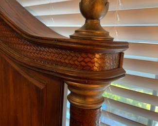 Detail of quality leather work also on dresser and stands