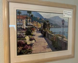 44” by 34” Behrens lithograph of ocean front promenade