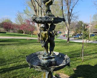 Beautiful Auguste Moreau Two Tier Fountain