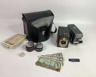 Kodak Movie Camera and Brownie Box Camera