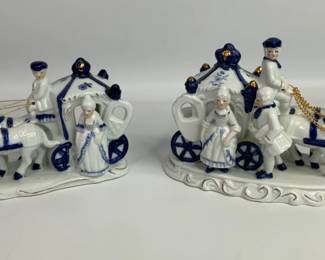 Porcelain Colonial Carriage Figurines