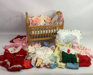 Doll Crib and Clothes