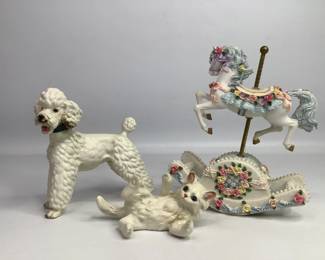 Lefton Poodle and Kitty, Musical Carousel Horse