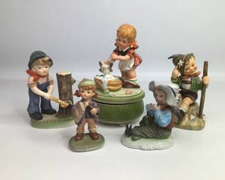 Porcelain Figurines & Music Box