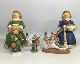 Goebel Blue and Green Angel Candle Holders and Even More Angels!