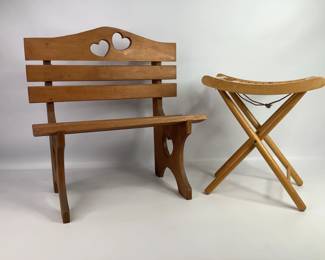 Doll Bench and Folding Stool
