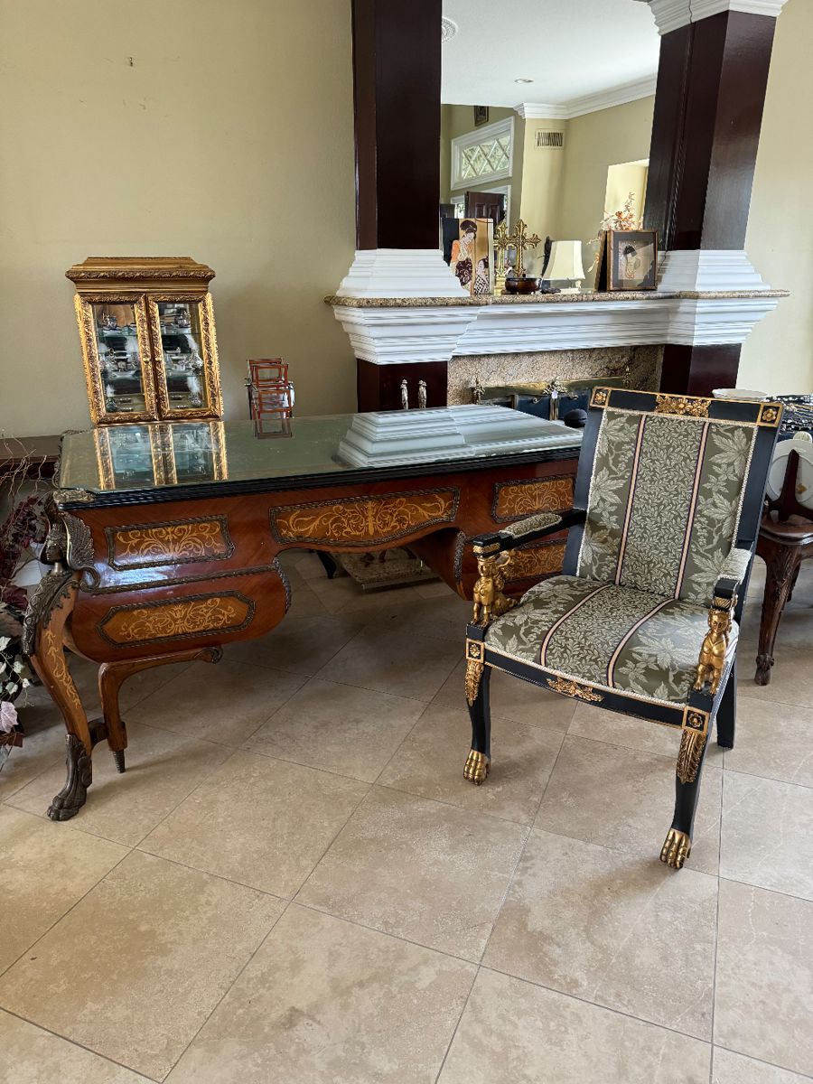 Vintage Egyptian desk and chair $2500 obo