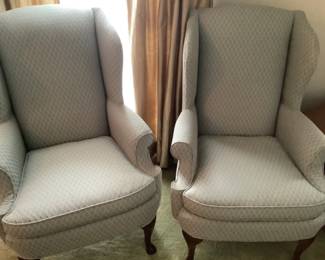 Timeless & spotless upholstered wingback chairs