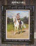 Framed Color Print of Buffalo Bill after a painting by Rosa Bonheur