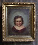 19th Century Oil Painting of a Child Entitled " Daniel W. Brown Painted While Living in Kalamazoo Michigan "